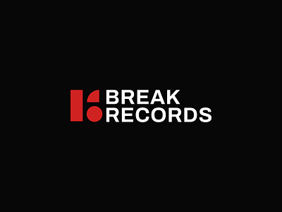 Break Records Logo artist br logo branding creative entertainment geometric global label lettermark logo logo designer modern multimedia music producer production record singer song spotify