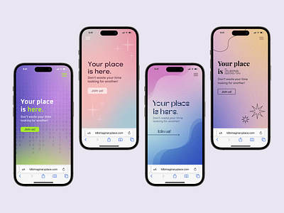 Gradient Aesthetics in Mobile UI 2d colors design gradients graphic design landing page typography ui ux website