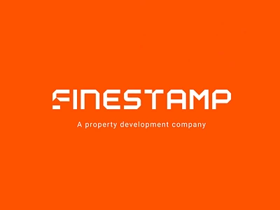 Finestamp brand branding company construction design development fine font identity illustration letter logo logotype orange property stamp