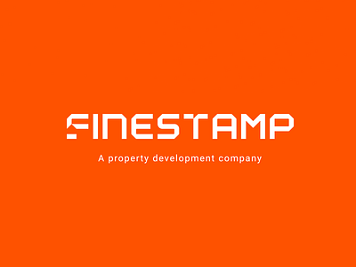 Finestamp brand branding company construction design development fine font identity illustration letter logo logotype orange property stamp