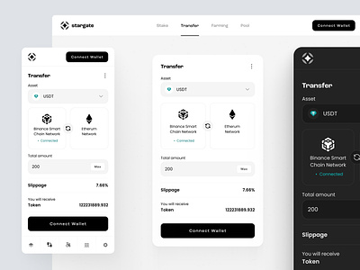 Stargate: Transfer Interface blockchain blockchainui crypto cryptocurrency defi desktop fintech rwd stablecoin stargate swap transfer ui ux web