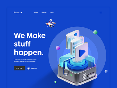 Playback - Web design Landing Page branding design graphic design illustration landing page logo ui ux vector web web design