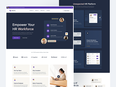 Nostria - Landing Page analytics business design system dipa inhouse employee graphic design hr hrd human resource landing page marketing people ui design ux design web design website