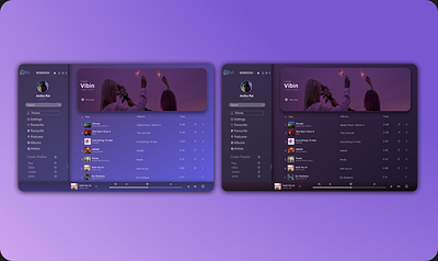 Music web app design ui