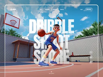 Basketball Player 3D Character 3d 3d basketball 3d character 3d characters 3d icon 3d icons 3d illustration basketball basketball player character illustration illustrations landing page sport ui ux web design website
