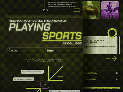 Website Design for College Recruitment Organization interaction design sports website ui ux website design