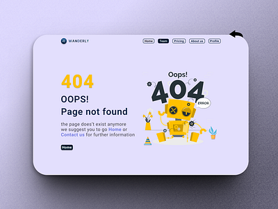 here's a cute 404 page for you. hope you like it. dailyui::008 3d branding graphic design logo ui