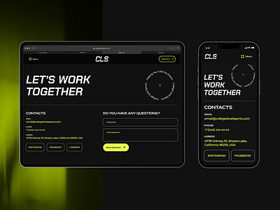 CLS - Contact Page contact page desktop version mobile version ui ux webdesign website design