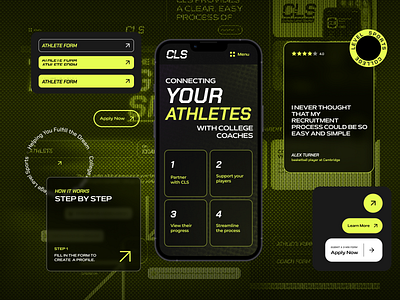 UI Elements of CLS - recruitment organization for athletes buttons elements mobile design ui ux