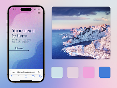 Mobile UI Inspired by Nordic Landscape 2d colors design graphic design landing page typography ui ux website