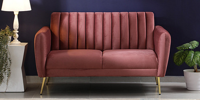 Upto 36% OFF on Fidel Velvet 2 Seater Sofa In Blush Pink Colour pepperfry