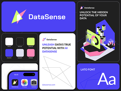 DataSense - AI Brand Identity ai artificial intelligence brand guidelines brand identity branding color palette design digital illustration graphic design graphicdesign identity illustration logo design styleguide tool typography ui ux visual visual identity