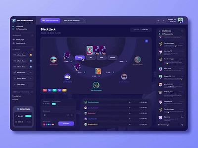 SOLANASHUFFLE: Black Jack game (animation) 2d 2d game betting black jack cards casino dashboard gambling game game interface nft game p2e poker product design ui uiux user interface