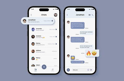 Social Media Chatting App - UI Design chattingapp dailyui dailyuichallenge directmessage figma mobileappdesign socialmedia ui ui design uiux user interface design ux design uxui