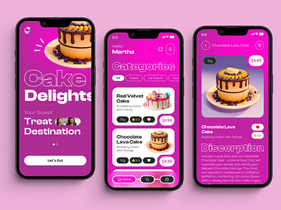 Cake Order App Design 3d branding cake cake app chocolate clean ui dashboard design food app graphic design illustration logo minimalist mobile app responsive design trending ui uiux design