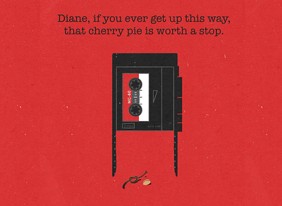 Dale Cooper's Tape Recorder agent cooper animation blood cherry dale cooper illustration pie tape recorder twin peaks