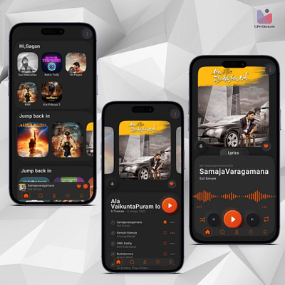 GPN Music app 3d graphic design motion graphics ui ux