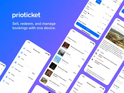 Prioticket Host App V1 app app ui blue cpos design host app mobile device mpos prioticket ui