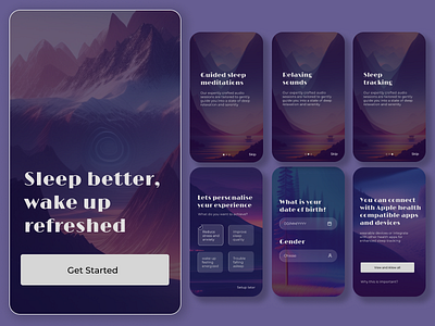 GoSleep android app design app design meditation app minimal sleep sleep app
