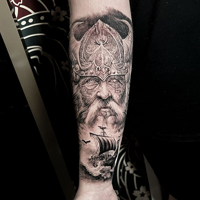 Half Sleeve Odin Tattoo halfsleeve halfsleevetattoo odintattoo tattoobali tattoodesign tattooideas tattooinspo vokingtattoo