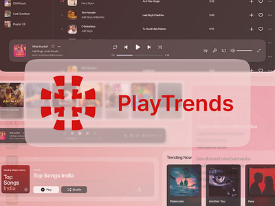 Playtrends- A Music Experience Desktop App 🎵🎧 app branding dailyui design logo minimal ui ux