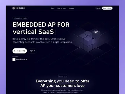 MERCOA - Website 3d black dark theme graphic design it landing page modern motion graphics saas technology trends ui