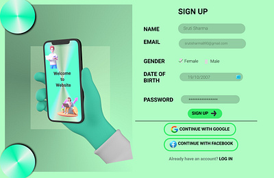 Sign Up Page 3d animation app branding dailyui design graphic design illustration logo motion graphics typography ui ux vector