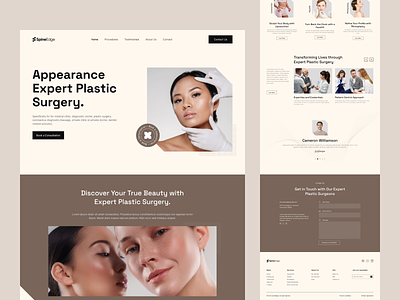 Beauty Surgery Website UI UX Design - Landing Page aestheticjourney beautyservices clinic consultationscheduling design doctor figma makeup minimal modern skin care skincare ui ui ux uidesign ux design