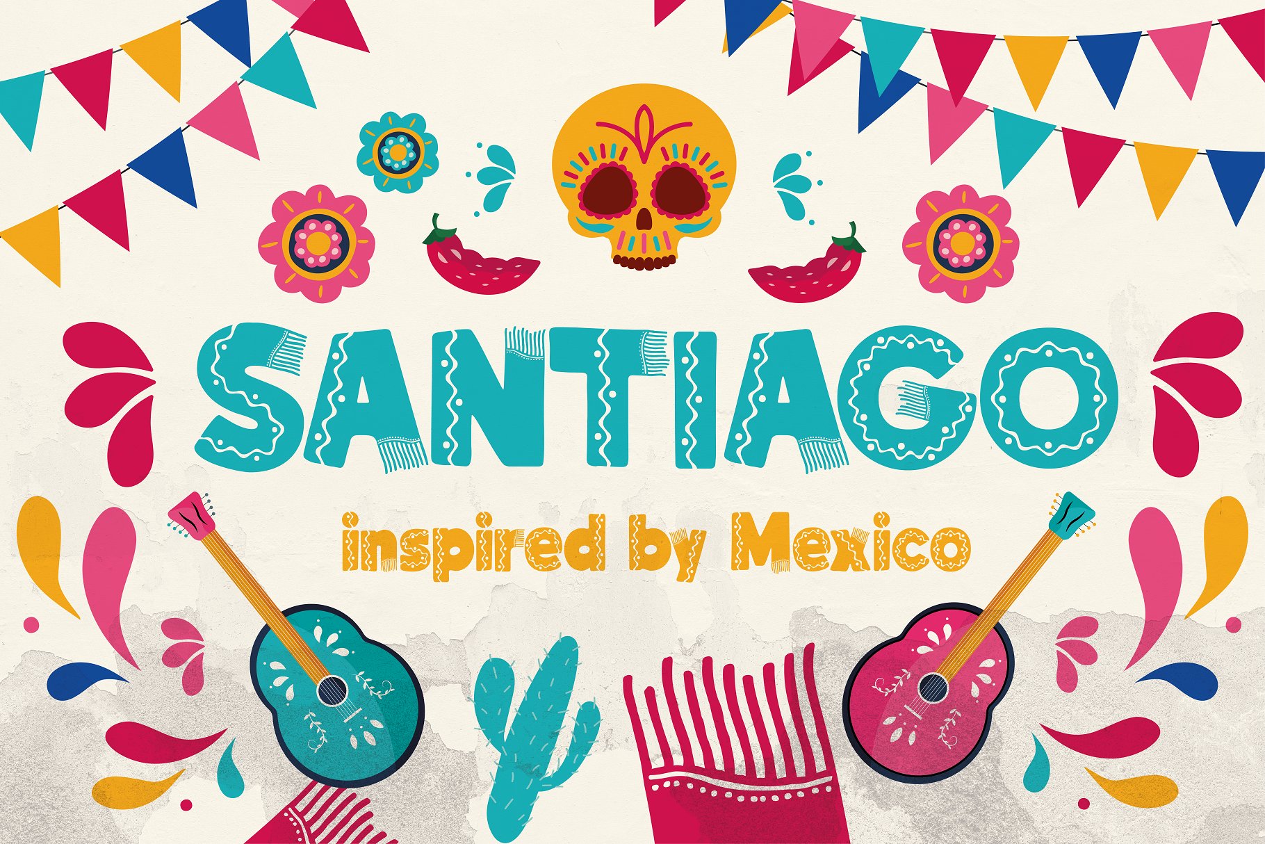 Santiago - Authentic Mexican Type app branding design graphic design illustration logo typography ui ux vector