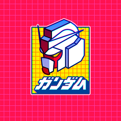 Gundam! anime badge branding colors design graphic design gundam gundam wing illustration logo manga mecha sticker vector
