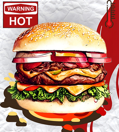 The Art of Temptation: Irresistible Burger Advertisement Poster advertisement branding burger poster fast food food food photography graphic design illustration poster design vector