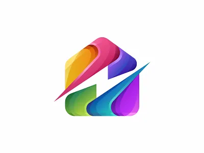 Electrical House branding building design electric electrical electricity energy home house illustration lightning logo renovation smart technology