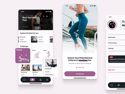 Fitness App Design app appdeveloper design designagency designinspiration figmadesign fitness inspiration project ux