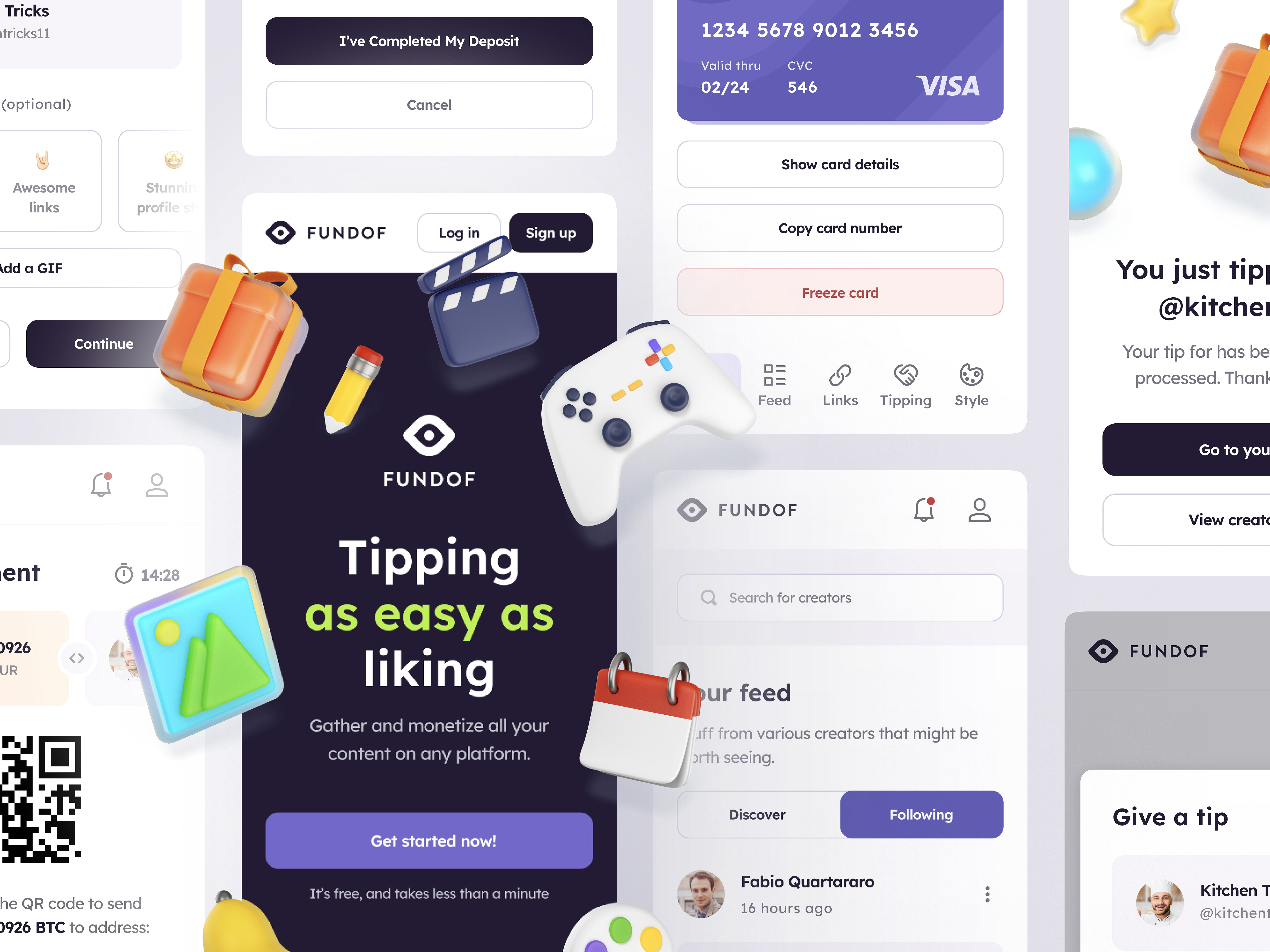 Example of Fundof: Creator Monetization Product Design