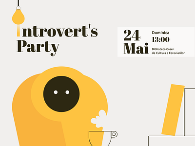 Introvert's party_banner ad advertising banner clean graphic design illustration intoverts party vector