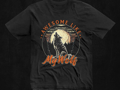 Awesome Like my Wolf T-shirt Design 3d animation custom t shirt design custom tee design graphic design illustration motion graphics mountain t shirt t shirt design trendy tshirt tshirt design typography typography t shirt design ui usa tee vector vintage t shirt design wolf t shirt wolf t shirt design