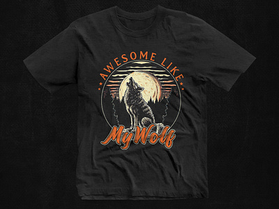 Awesome Like my Wolf T-shirt Design 3d animation custom t shirt design custom tee design graphic design illustration motion graphics mountain t shirt t shirt design trendy tshirt tshirt design typography typography t shirt design ui usa tee vector vintage t shirt design wolf t shirt wolf t shirt design