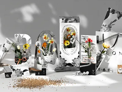 YEON 服务于奢侈品牌的高端花艺品牌 Floral Brand Serving Luxury Brands branding design graphic design logodesign ui visualidentity