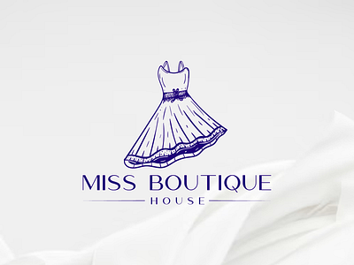 Miss Boutique House Logo brand guideline brand identity branding clothe clothing brand design dress dress logo graphic design hand drawn logo illustration line art logo logo logo design