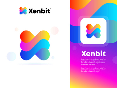 Xenbit ai app application branding creative logo gradient logo letter logo lettermark logo modern logo modern x logo tech logo technology logo top logo trendy logo ui web website x letter logo x logo