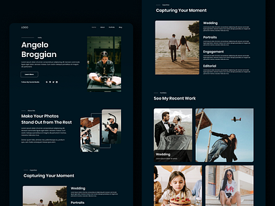 Photographer Portfolio Website 2023 app branding design graphic design illustration landing page logo photographer portfolio website photography portfolio trending ui unique ux web website