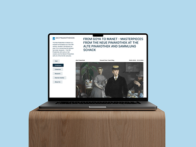 Webdesin for die Pinakotheken - Exhibitions design gallery interface painting ui uidesign uiux userexperience userinterface