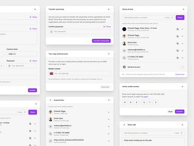 Components + Figma Variables 2fa components dark mode dashboard dialogue elements form input interface invite inviting modal modal box popup share sharing ui user interface ux verification