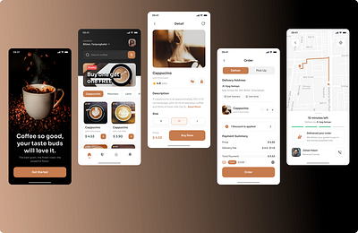 UI Kit Coffee Shop Mobile App Design branding graphic design ui