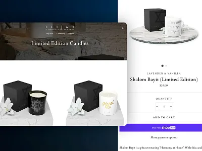 Elijah - 3D Candle Visuals for E-Commerce design ui ux