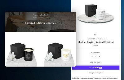 Elijah - 3D Candle Visuals for E-Commerce design ui ux