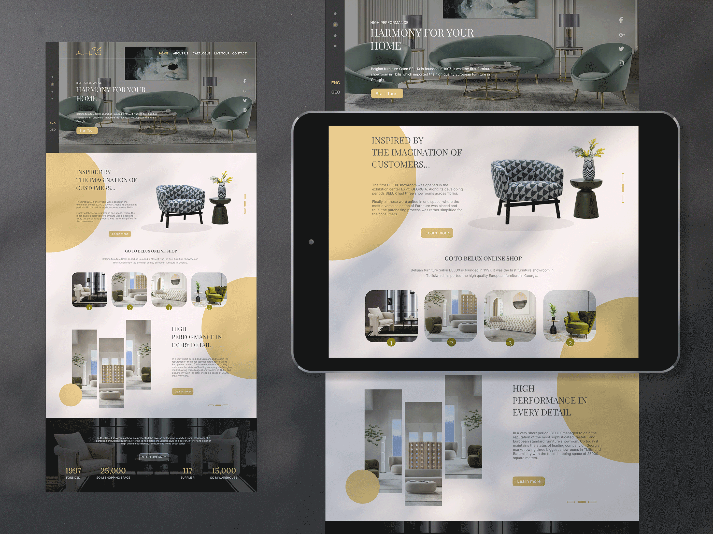 Furniture Brand Landing Page Design app design desktop landing ui ux web