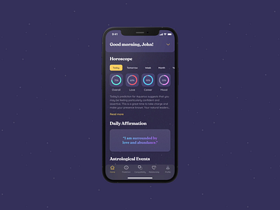 Horoscope | Astrology App Design 💫 ♏ 3d ai animation app astrology branding chatgpt design graphic design horoscope illustration logo midjourney motion graphics stars tarrot ui ux violet