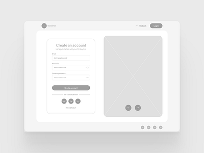 Daily UI - Sign-up page daily ui design product design spacing subscription ui ux wireframe