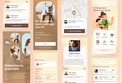 Pawfect Pups App app app design design dogs mobile mobile designs pets puppies ui ux